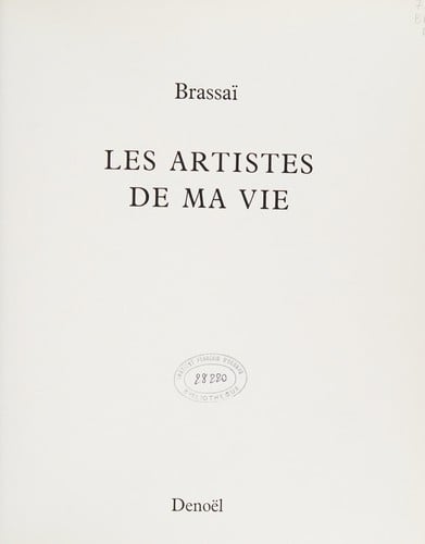 Les artistes de ma vie