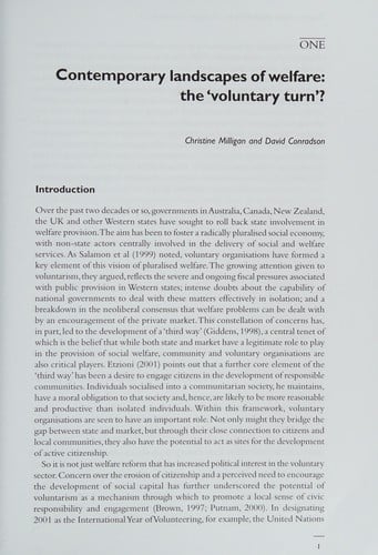 Landscapes of voluntarism