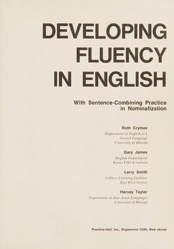 Developing fluency in English