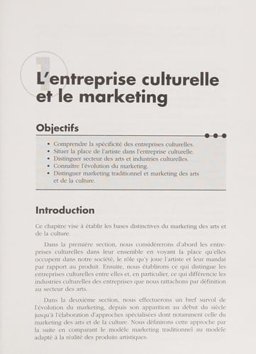 Marketing des arts et de la culture  (Le)