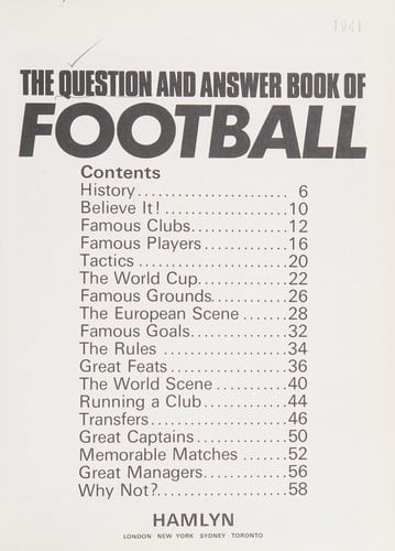 The question and answer book of football