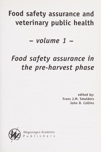 Food safety assurance and veterinary public health