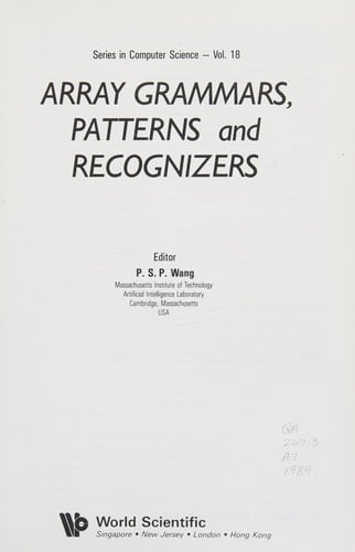 Array grammars, patterns and recognizers