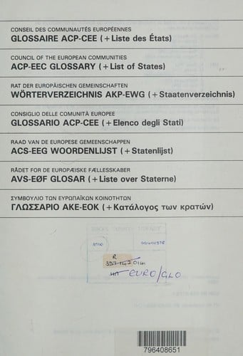 Glossaire ACP-CEE (+ liste des Etats)