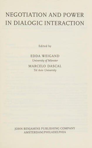 Negotiation and power in dialogic interaction