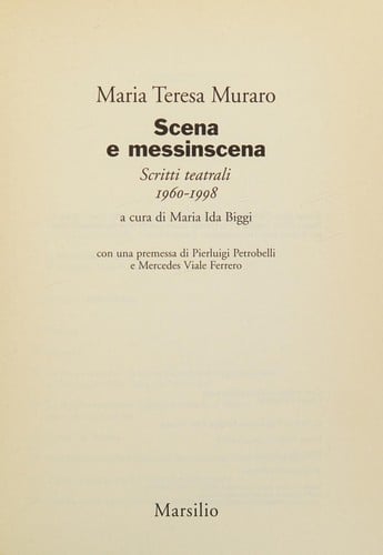 Scena e messinscena