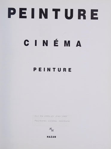 Peinture, cinéma, peinture
