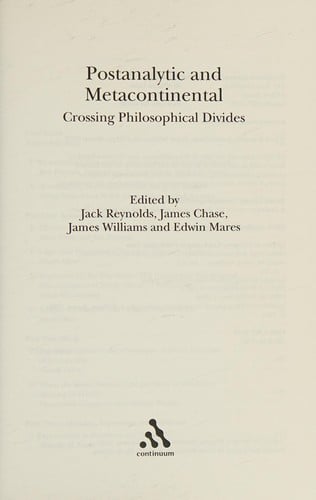 Postanalytic and metacontinental