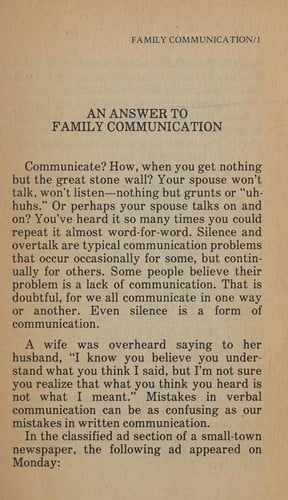 An answer to family communication