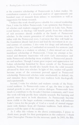 Reading Luke-Acts in the Pentecostal tradition