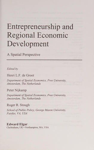 Entrepreneurship and regional economic development