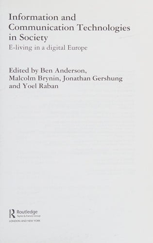 Information and communication technologies in society