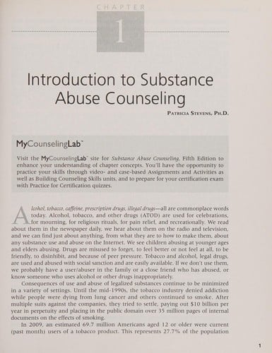 Substance abuse counseling