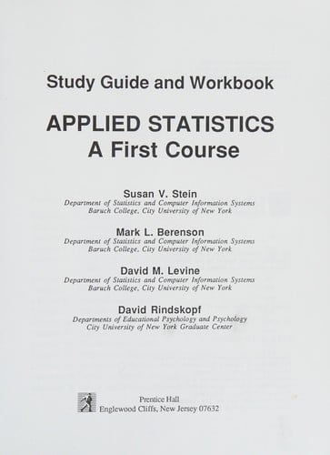 Applied Statistics St/gde S/G