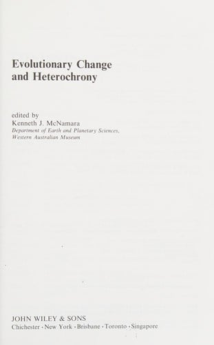 Evolutionary change and heterochrony