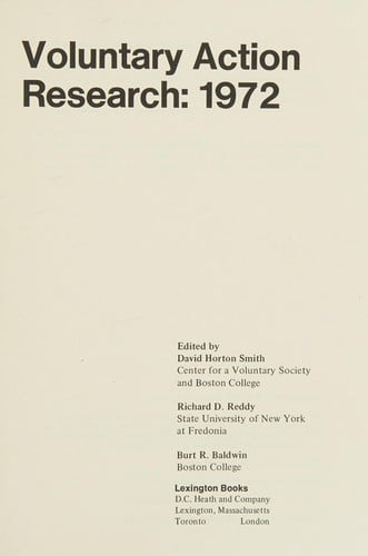 Voluntary action research