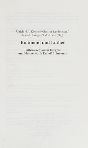 Bultmann und Luther