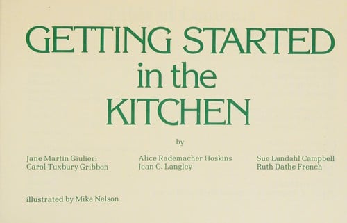 Getting started in the kitchen