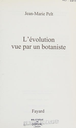 L'évolution vue par un botaniste