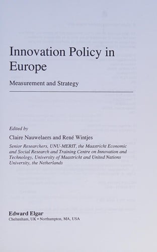 Innovation policy in Europe