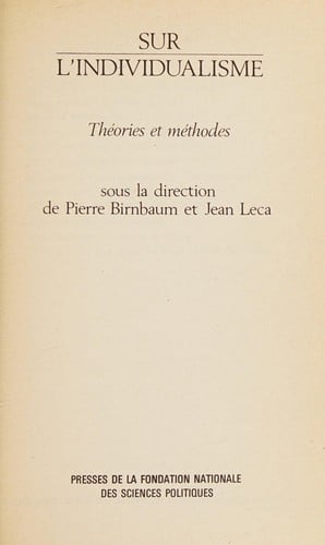 Sur l'individualisme