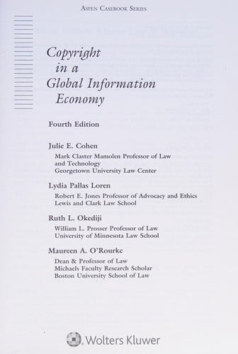 Copyright in a global information economy