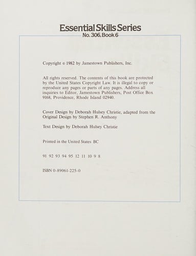 Essential Skills Series Book 6 (306 Grade 5 B)