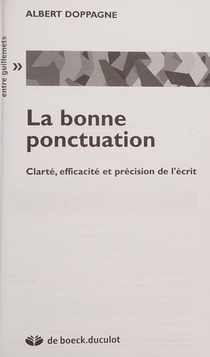 La bonne ponctuation