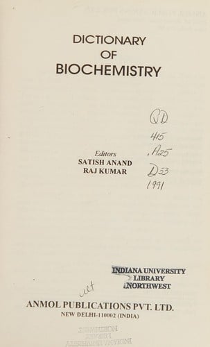 Dictionary of Biochemistry