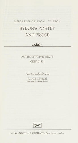 Byron's poetry and prose