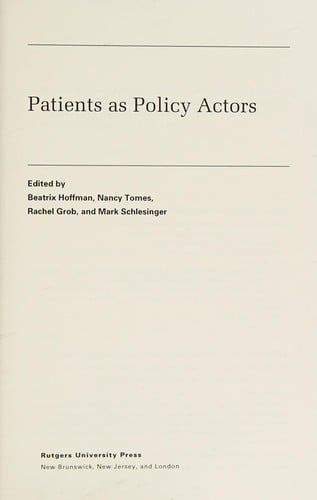 Patients as policy actors