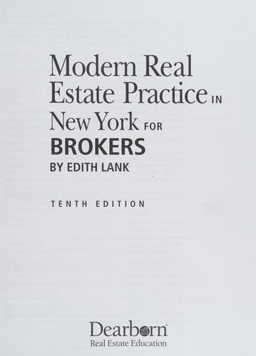 Modern real estate practice in New York for brokers