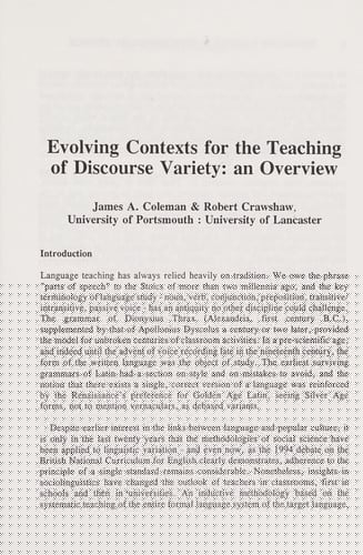 Discourse variety in contemporary French