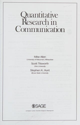 Quantitative research in communication