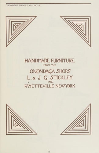 The Mission furniture of L. & J.G. Stickley