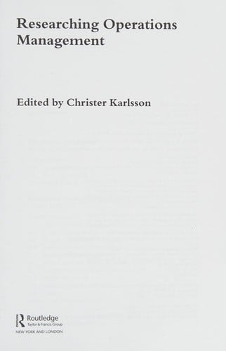 Researching operations management