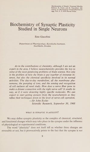 Biochemistry of simple neuronal models