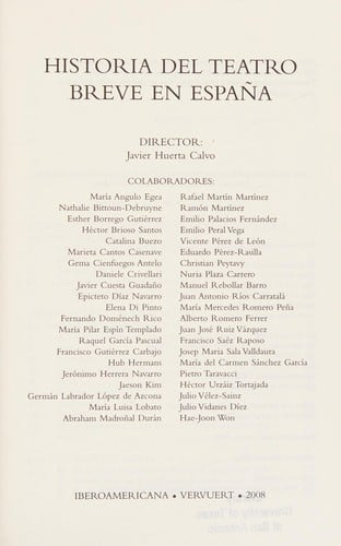 Historia del teatro breve en España