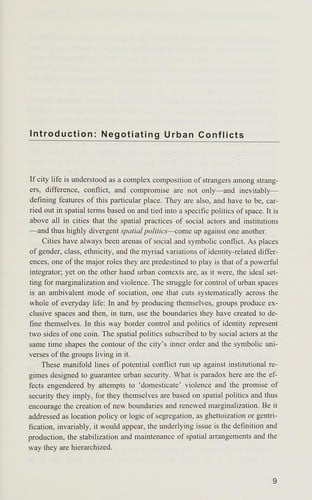 Negotiating urban conflicts