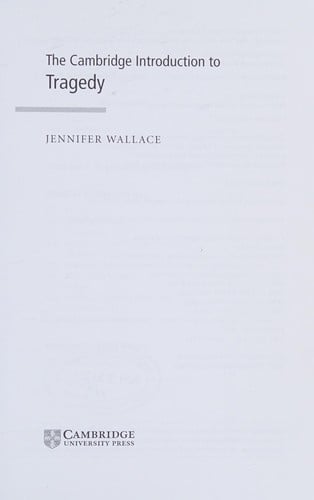 CAMBRIDGE INTRODUCTION TO TRAGEDY