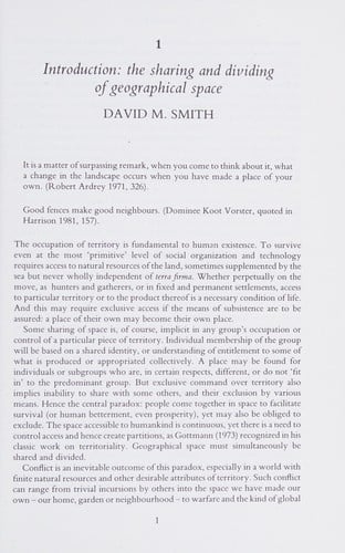 Shared space, divided space