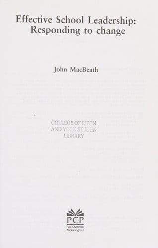 Effective school leadership