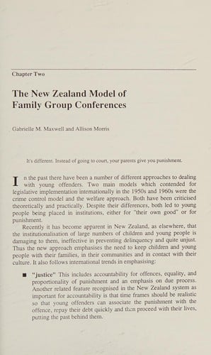 Family conferencing and juvenile justice