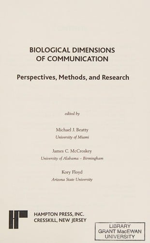 Biological dimensions of communication