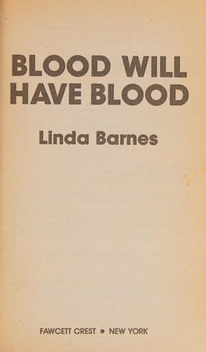 Blood Will Have Blood