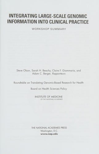 Integrating large-scale genomic information into clinical practice