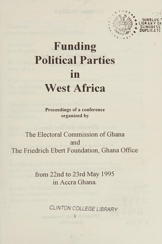 Funding political parties in West Africa