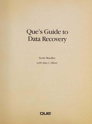 Que's guide to data recovery