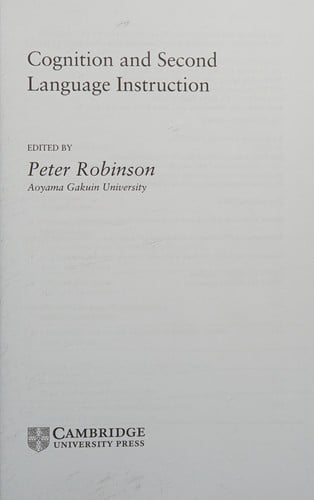 Cognition and second language instruction