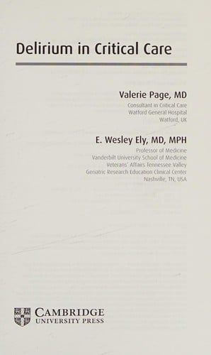 Delirium in critical care